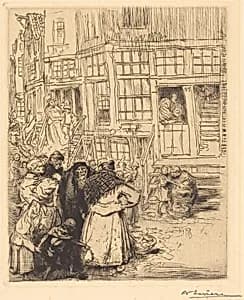Jewish Quarters in Amsterdam by Auguste Lepère