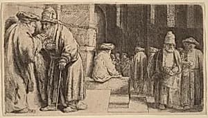 Jews in the Synagogue by Rembrandt van Rijn