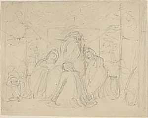 Job and His Daughters by William Blake
