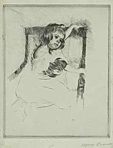 Kneeling in an Armchair by Mary Cassatt