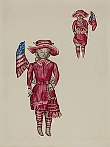 Knitted Doll with Flag by Verna Tallman