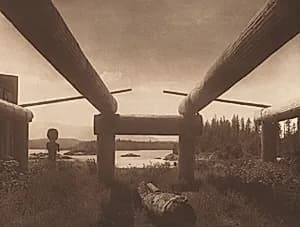 Kwakiutl House-Frame by Edward Sheriff Curtis