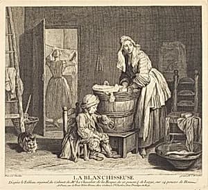 La Blanchisseuse by Charles-Nicolas Cochin I after Jean Siméon Chardin
