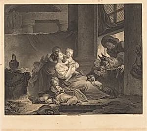 La famille du fermier by Clément-Pierre Marillier and Antoine Louis Romanet after Jean-Honoré Fragonard