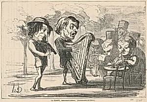 La harpe, instrument céleste by Honoré Daumier