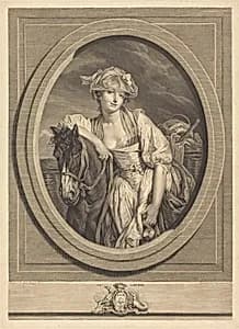 La laitiere by Jean Charles Levasseur after Jean-Baptiste Greuze