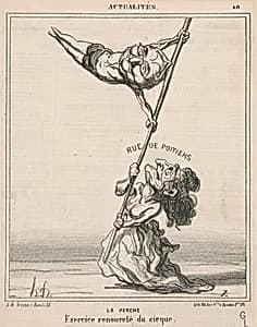 La perche by Honoré Daumier