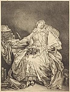La philosophie endormie by Jean-Michel Moreau after Jean-Baptiste Greuze