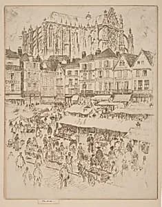 La Place, Beauvais by Joseph Pennell