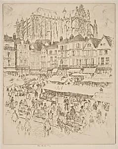 La Place, Beauvais by Joseph Pennell