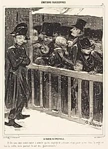 La Queue au Spectacle by Honoré Daumier