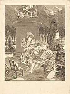 La soiree des Thuileries by Jean-Baptiste Blaise Simonet after Pierre-Antoine Baudouin