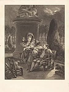La soiree des Thuileries by Jean-Baptiste Blaise Simonet after Pierre-Antoine Baudouin