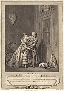 La visite inattendue by Nicolas Joseph Voyez after Sigmund Freudenberger