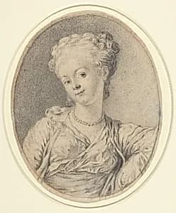 Lady's Head by Style of Gabriel Jacques de Saint-Aubin
