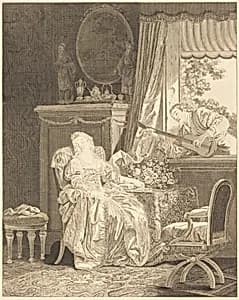 L'amour a l'espagnole by Augustin de Saint-Aubin and Noël Pruneau after Jean-Baptiste Le Prince