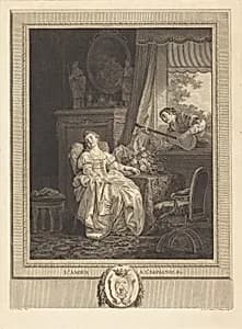 Portrait of Augustin de Saint-Aubin and Noël Pruneau after Jean-Baptiste Le Prince
