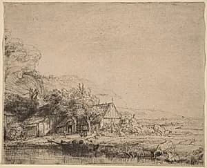 Landscape with a Cow by Rembrandt van Rijn