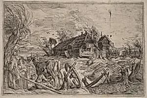 Landscape with a Farmhouse by Dutch 17th Century, after Jacques de Gheyn II