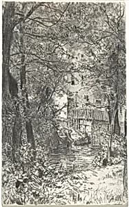 Landscape with a Washerwoman by Adolph Menzel