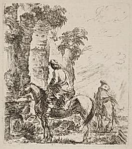 Landscape with Horsemen by Stefano Della Bella