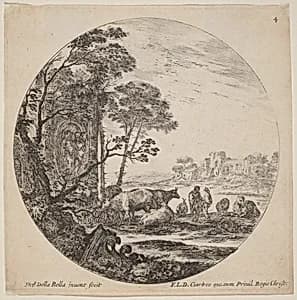 Landscape with Roman Ruins by Stefano Della Bella