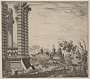 Landscape with Ruins by Attributed to Antonio Francesco Lucini