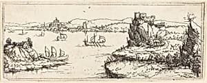 Landscape with Sail Boats by Augustin Hirschvogel