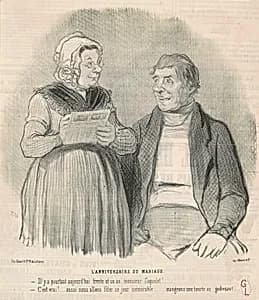L'anniversaire du mariage by Honoré Daumier