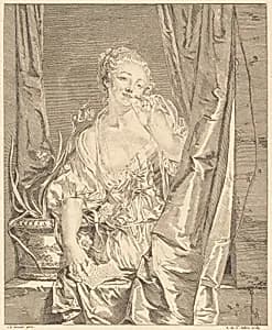 Le baiser envoyé by Augustin de Saint-Aubin after Jean-Baptiste Greuze
