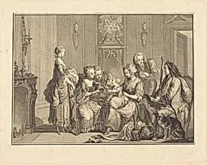 Le belle nourrice by Joseph de Longueil after Charles Eisen