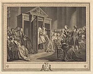 Le confessional by Pierre Etienne Moitte after Pierre-Antoine Baudouin