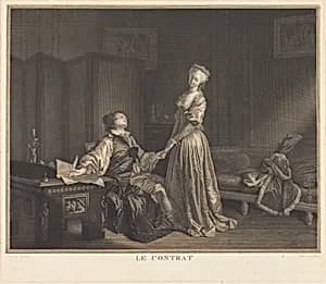 Le Contrat by Maurice Blot after Jean-Honoré Fragonard