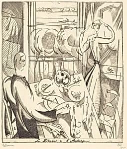 Le Dîner à l'auberge by Jean-Émile Laboureur