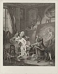 Le modèle honnête by Jean-Michel Moreau and Jean-Baptiste Blaise Simonet after Pierre-Antoine Baudouin