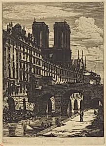 Le Petit Pont, Paris by Charles Meryon