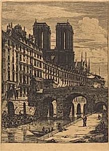 Le Petit Pont, Paris by Charles Meryon
