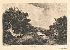 Le Pont de Bois by Maxime Lalanne, after Jacob van Ruisdael