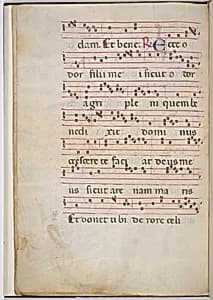 Leaf 8 from an antiphonal fragment (verso) by Italian 13th Century