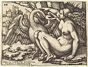 Leda and the Swan by Sebald Beham