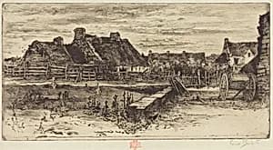 Les Grandes Chaumières by Félix-Hilaire Buhot