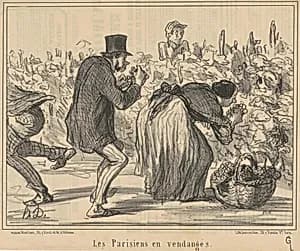 Les parisiens en vendages by Honoré Daumier