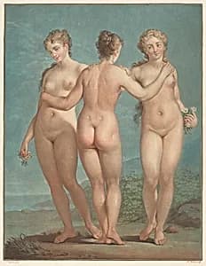 Les trois graces by Jean-François Janinet after Giovanni Antonio Pellegrini