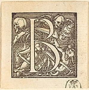 Letter B by Hans Lützelburger after Hans Holbein the Younger
