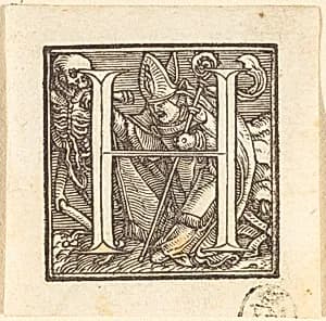 Letter H by Hans Lützelburger after Hans Holbein the Younger
