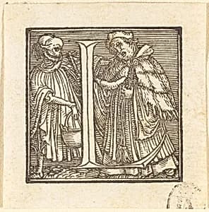 Letter L by Hans Lützelburger after Hans Holbein the Younger
