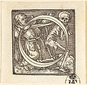 Letter O by Hans Lützelburger after Hans Holbein the Younger

