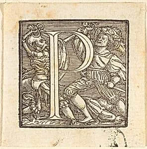 Letter P by Hans Lützelburger after Hans Holbein the Younger
