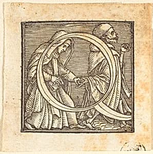 Letter Q by Hans Lützelburger after Hans Holbein the Younger
