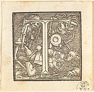 Letter T by Hans Lützelburger after Hans Holbein the Younger
